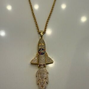 Gold Gods YRN Rocket gold chain Necklace